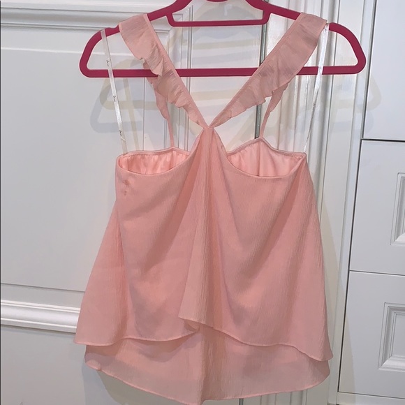 JOA  WORN ONCE Ruffle Sleeveless Pink Tank Top - Picture 5 of 9